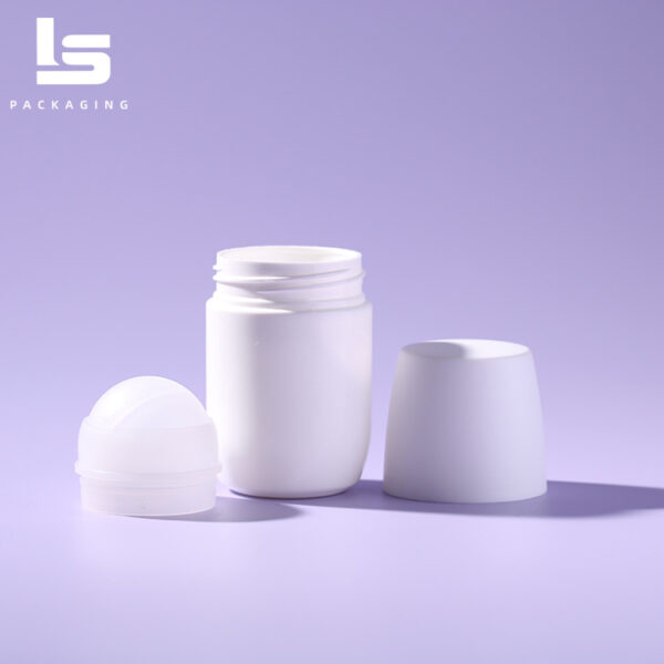 50ml White Plastic Antiperspirant Roll-On Ball Bottle