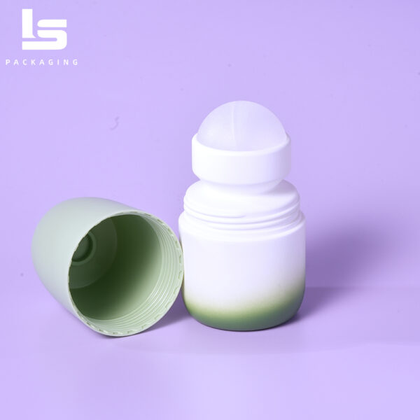 50ml eco-friendly PE roll-on bottle with roller ball and cap