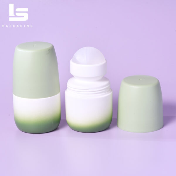 50ml eco-friendly PE roll-on bottle with roller ball and cap